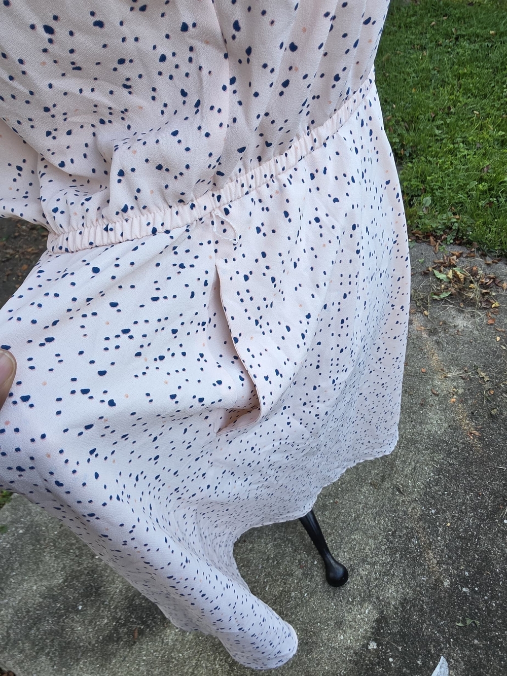 LC Lauren Conrad Cream Beige Floral Midi Dress with Button Front - Picture 7 of 7